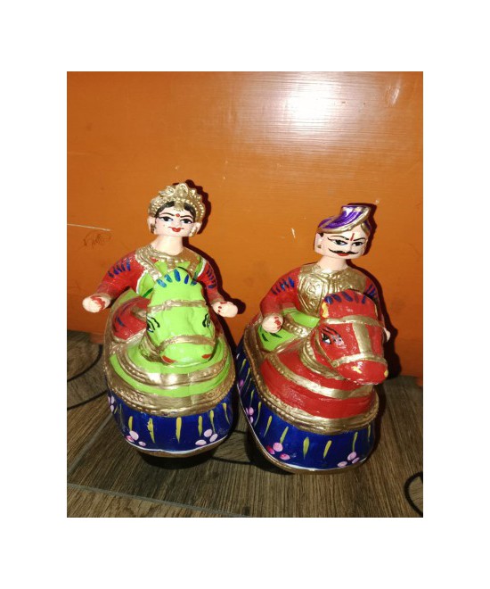 Thanjavur Dancing Doll girl and boy set 9inch